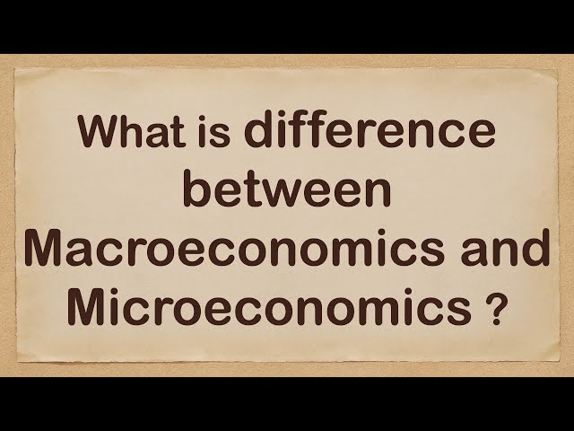 What is difference between Macroeconomics and Microeconomics?