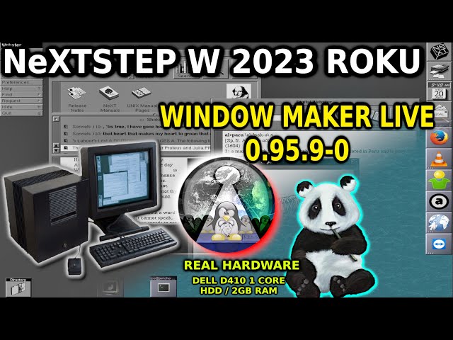 Pulpit NeXTSTEP  z 89 roku w 2023, Linux Window Maker Live 0.95.9 czyli S. Jobs stworzył potęgę GUI