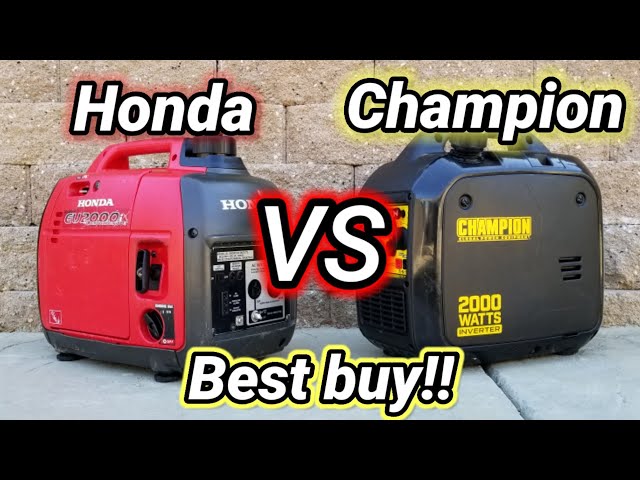 Honda eu2000I VS Champion 2000 Inverter generator Test Sound Load more