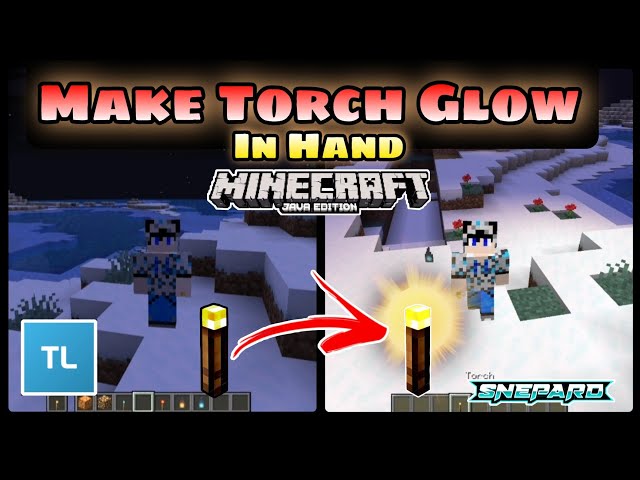 How To Make Torch Glow in hand in Minecraft Java Edition | TLauncher | in Hindi