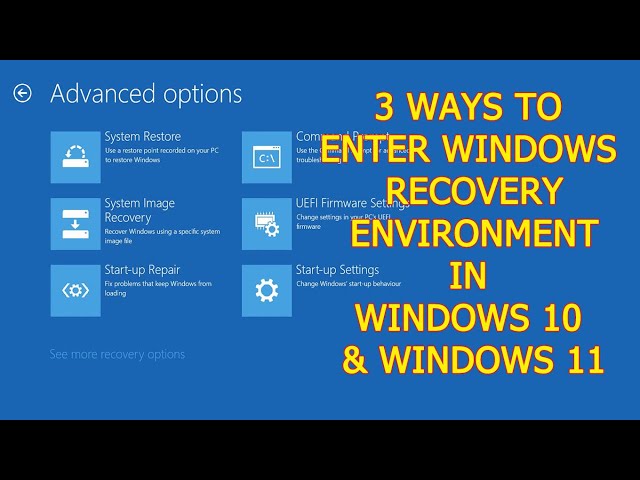 How to Open Advanced Options in Windows 10 & Windows 11 | Boot to Windows Recovery Menu From Startup