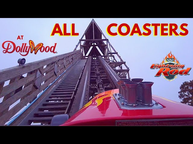 All Coasters at Dollywood + On Ride POVs + Lightning Rod - Front Seat Media