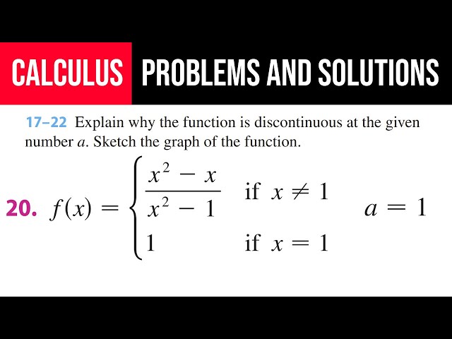 20. Explain why the function is discontinuous at the given number. Sketch the graph of the function.