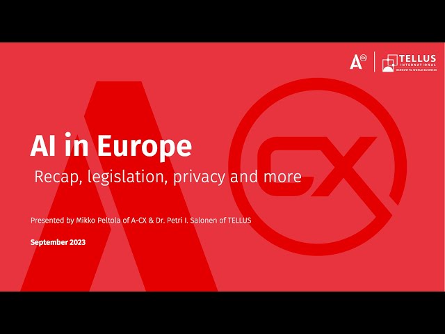 AI in Europe -  webinar 4 by A-CX and TELLUS