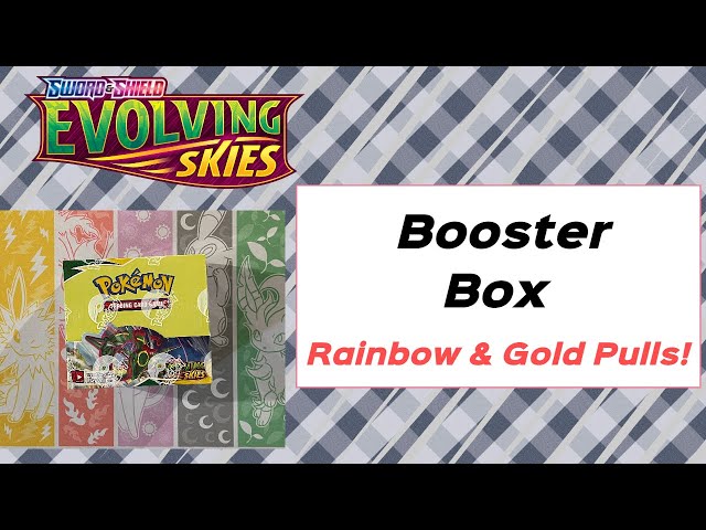 Pokemon Evolving Skies Booster Box Opening - 2 Secret Rares in this box; Rainbow & Gold Pulls!