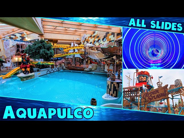 All Water Slides & Overview of Aquapulco - Die Piratenwelt in Bad Schallerbach (Austria)
