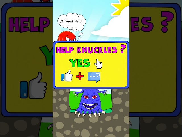 Help Funny Ball Knuckles Win The Monster #shorts #animation #knuckles #funnyanimation