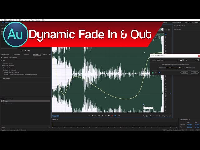 How to Fade Audio in Audition – Fade & Gain Envelope | Using Adobe Audition Tutorial