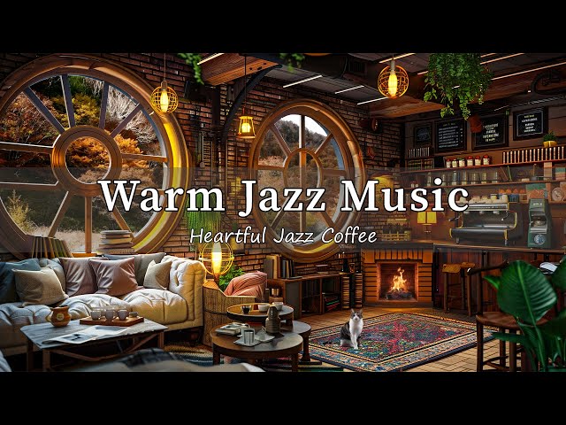 Jazz Relaxing Music at Cozy Coffee Shop Ambience for Work, Study, Focus☕Warm Jazz Instrumental Music