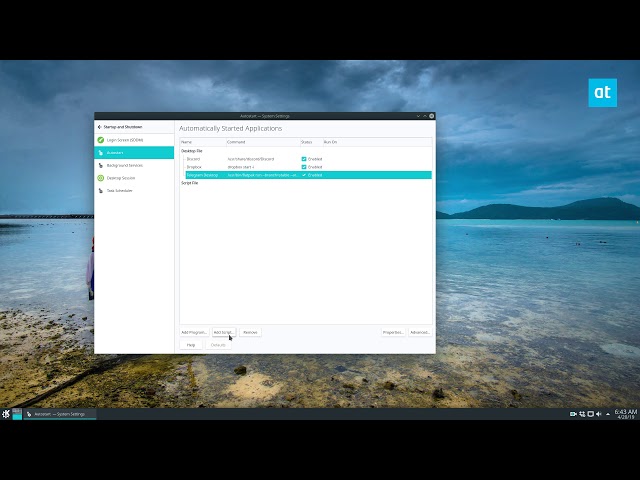 How to autostart programs on KDE Plasma 5