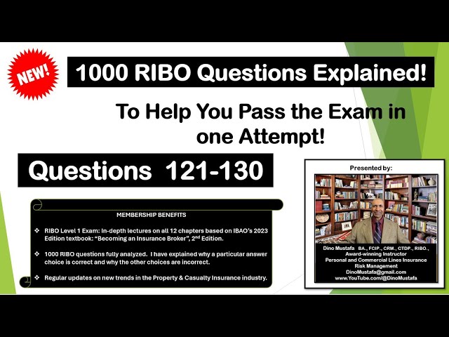 RIBO Questions Explained (Questions 121-130)