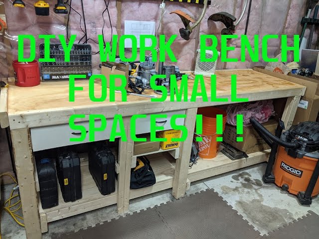 DIY WORK BENCH FOR SMALL SPACES!!!