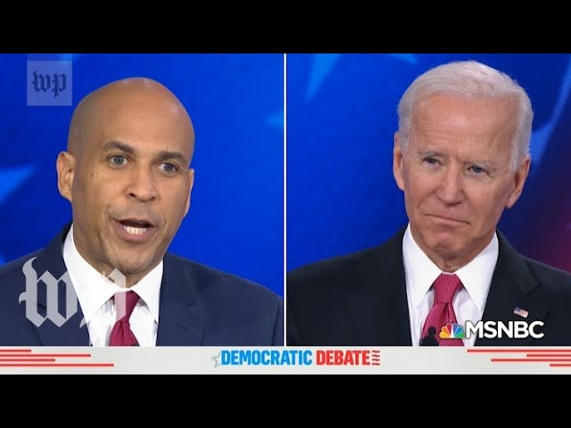 Watch the fiery exchange between Cory Booker and Joe Biden during the fifth Democratic Debate (2019)