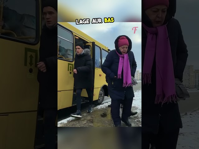 This bus driver stops the bus for a hungry dog