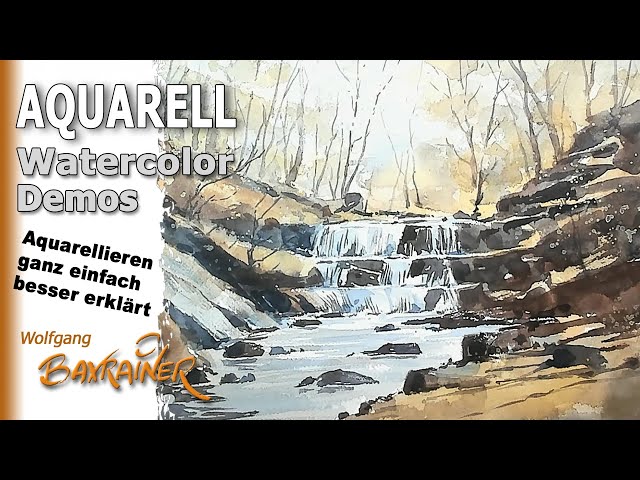 Einen Wasserfall locker aquarellieren  - Aquarell-Tutorial