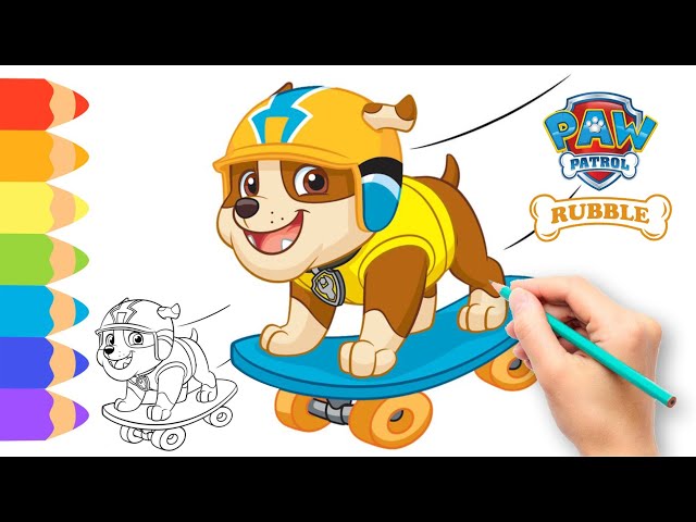 Coloring Paw Patrol Page 🐾 Paw Patrol Rubble Coloring Pages