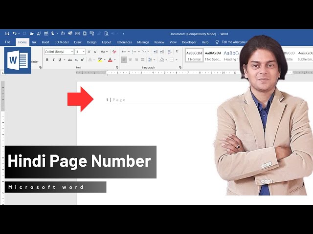 How to insert Hindi page number in word document?