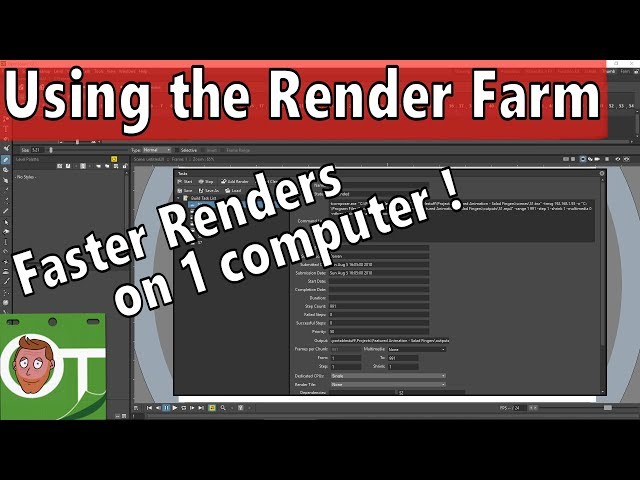 Render with the Render Tasks (render farm). Quicker renders - OpenToonz Tutorial