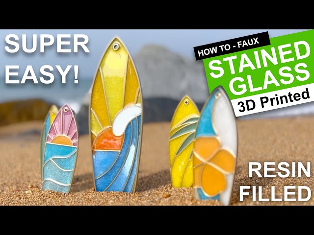 AMAZING 3D Printed Faux Stained Glass - Resin Art Guide - SUPER EASY GIFTS!