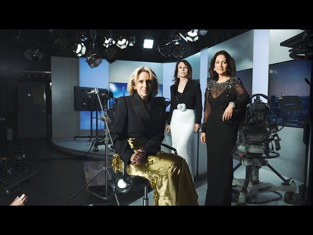 Emily Maitlis, Kay Burley and Mishal Hussain in far cry from hosting BBC in glam shoot