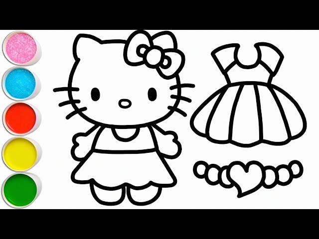 Hello Kitty Drawing, Painting & Colouring For Kids and Toddlers | How to Draw Hello Kitty 🐈.