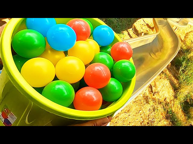 1000 Marbles  Super Slide Marble Run Race vs Water Balloons | Colorful Pop Tubes | ASMR Whirlpool 4A