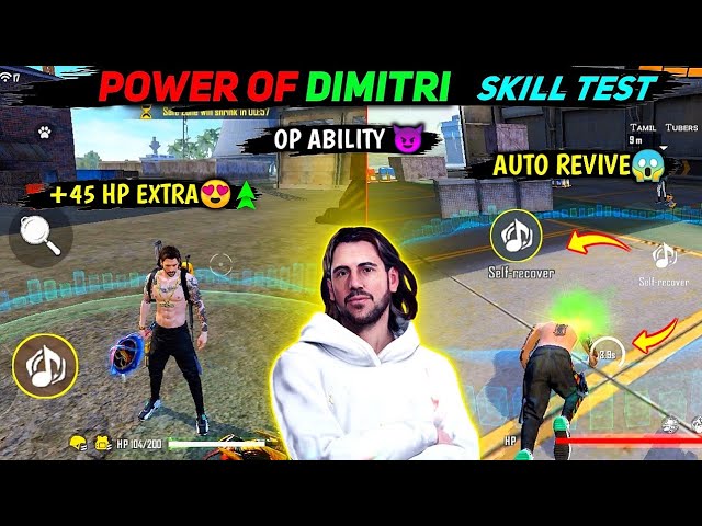 DIMITRI CHARACTER POWERS & ABILITIES FREE FIRE | DIMITRI SKILL TEST & GAMEPLAY IN TAMIL