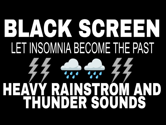 DEEP SLEEP IN 3 MINUTES WITH BLACK SCREEN HEAVY RAIN AND NON STOP THUNDER ｜ RELIEVE STRESS, RELAXING