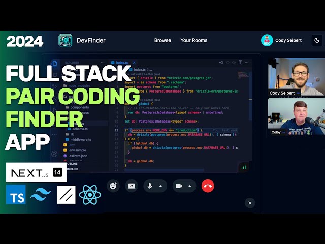 Build a Pair Programming Finder with Video & Screen Share (Next.js, Shadcn, Tailwind, Typescript)