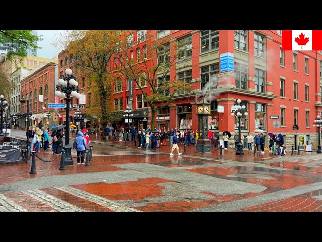 🇨🇦🌧️【HDR 4K】Rainy Stroll in Vancouver - From Cambie St to Sunset Beach | Seawall View (May, 2023)