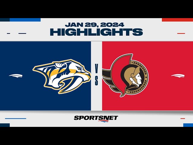 NHL Highlights | Predators vs. Senators - January 29, 2024