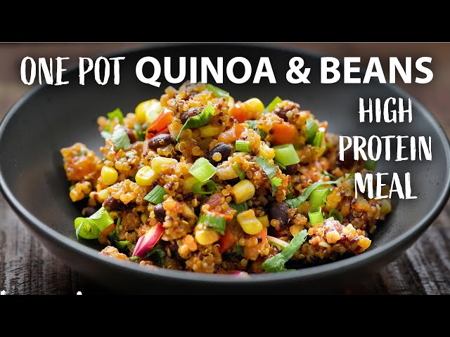 ONE POT QUINOA AND BEANS Recipe | HIGH PROTEIN Vegetarian and Vegan Meals
