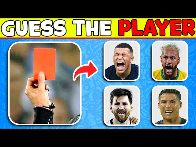 ⚽🚑 Guess INJURY, RED Card, YELLOW card and Goal of Football Player? Ronaldo, Messi, Mbappe, Haaland