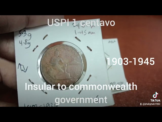 USPI 1 centavo 1903 to 1945, insular to commonwealth government #oldcoins