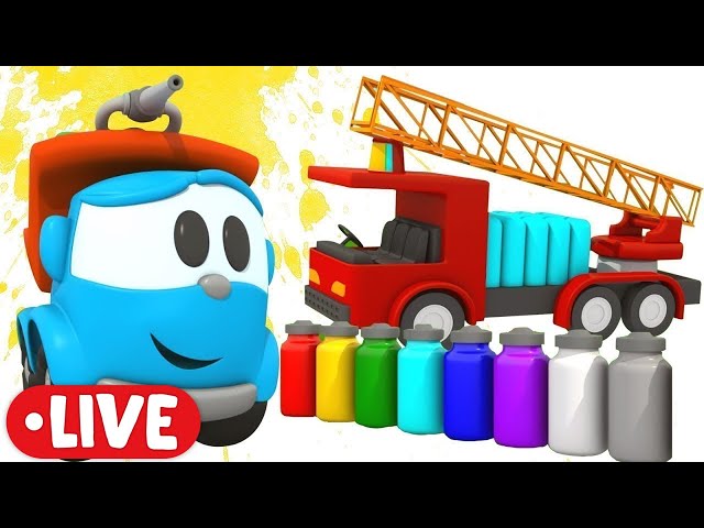 🔴 Vamos aprender as cores com Léo, o caminhão AO VIVO! Desenho animado infantil