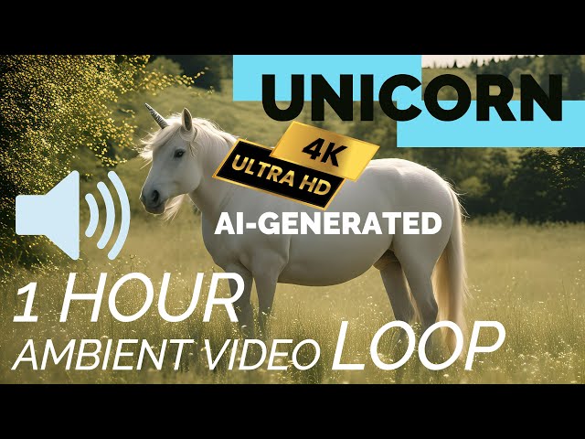 Relaxing AI Unicorn on the Meadow | 1 Hour Ambience 4K/60fps