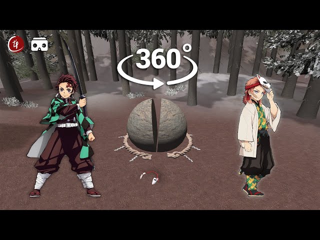 VR 360 – Demon Slayer – Tanjiro Sliced The Boulder into two 【8K Video Quality】@RuRusPiano
