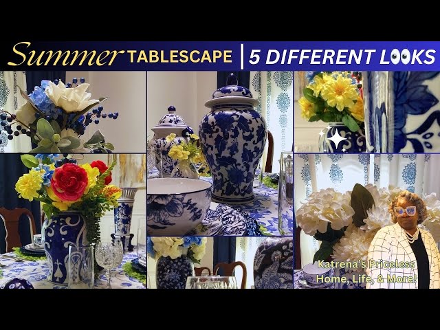 ✨NEW ✨ SUMMER TABLESCAPE | Blue & White Chinoiserie | FIVE DESIGNS #chinoiserie #tablescape