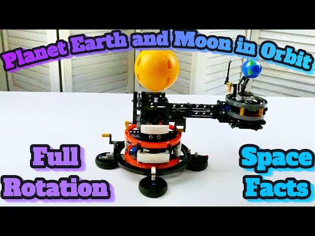 Lego Planet Earth and Moon in Orbit