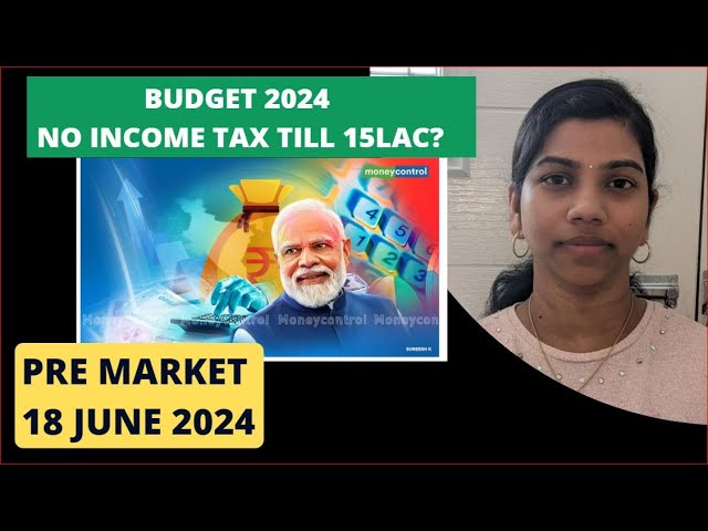 Budget 2024 - Income Tax Cut? Pre Market Report, Analysis -Nifty and Bank Nifty, Range -18 June 2024