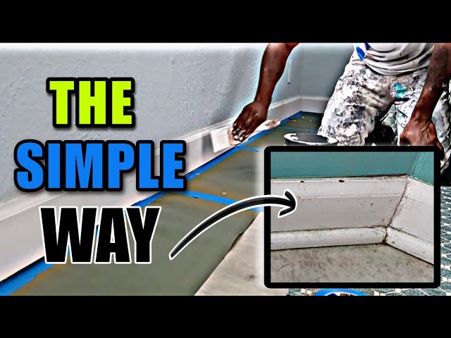 RIDICULOUSLY Easy Way To Paint Baseboards (on hard surfaces) Super CLEAN Lines