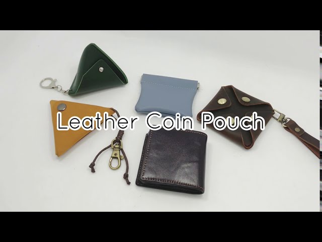 Small Portable Leather Coin Pouch