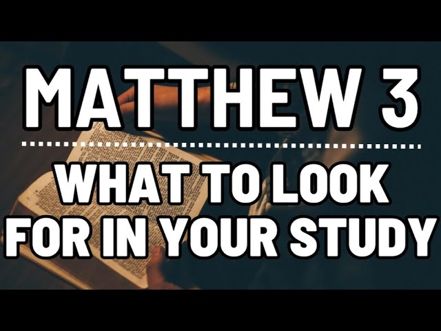 Matthew Chapter 3 | Bible Study