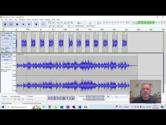 Using Audacity to crop and edit multiple tracks together