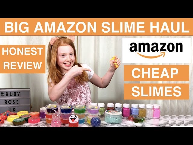 BIG AMAZON SLIME HAUL | TESTING CHEAP AMAZON SLIMES | SURPRISE SLIME PACKAGE REVIEW | RUBY ROSE UK