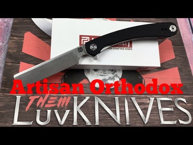 Artisan Cutlery Orthodox G10 Linerlock flipper Knife   Straight razor with a flipper tab ?