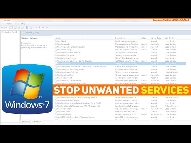 Windows 7 How to stop unwanted services!