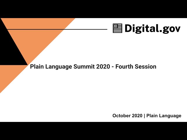 Plain Language Summit 2020 - Fourth Session