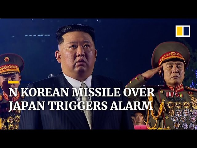 Japan issues rare alert urging people to seek shelter as North Korean missile flies overhead