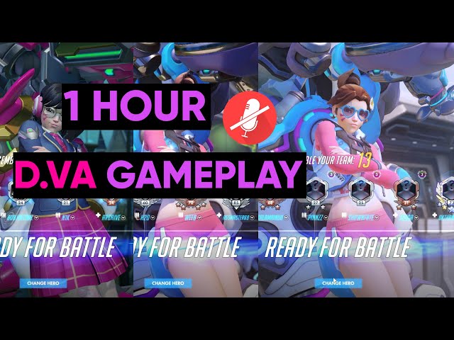 Overwatch 1 ( 1 Hour) D.VA No commentary Overwatch Game Play